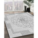 Patterned Platinum Gray Rug in Family Room, pat1867gry