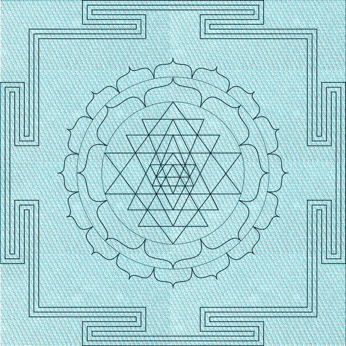 Round Patterned Electric Blue Rug, pat1867lblu