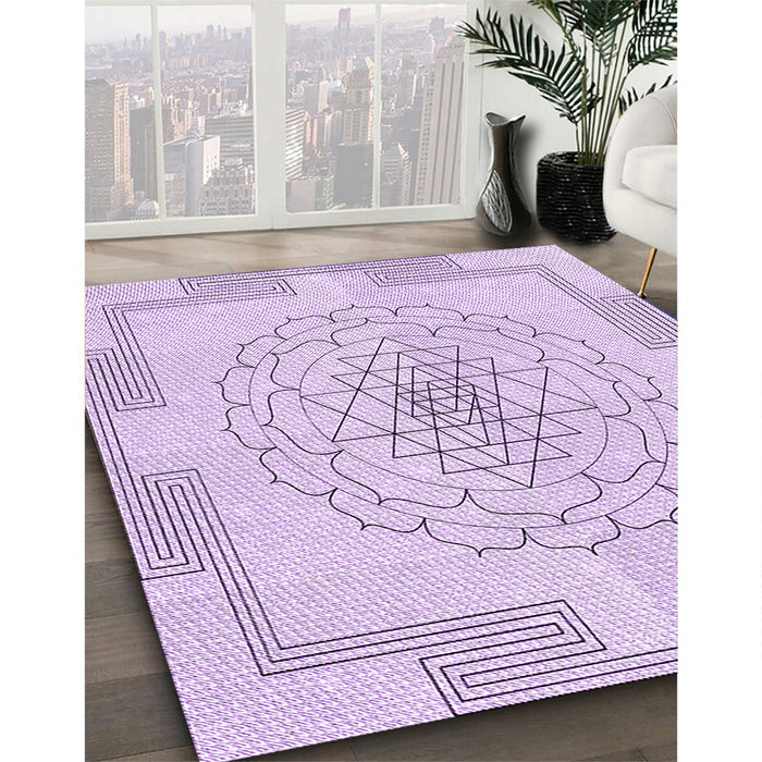 Machine Washable Transitional Orchid Purple Rug in a Family Room, wshpat1867pur