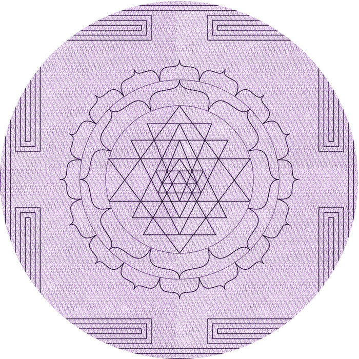 Square Patterned Orchid Purple Rug, pat1867pur