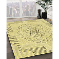 Patterned Sun Yellow Rug, pat1867yw