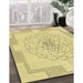 Patterned Sun Yellow Rug in Family Room, pat1867yw