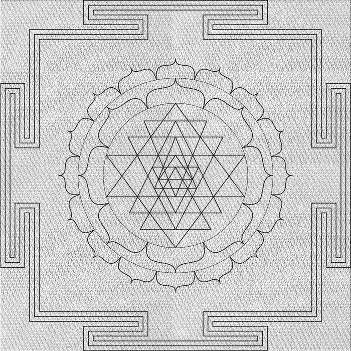 Square Patterned Off-White Novelty Rug, pat1867