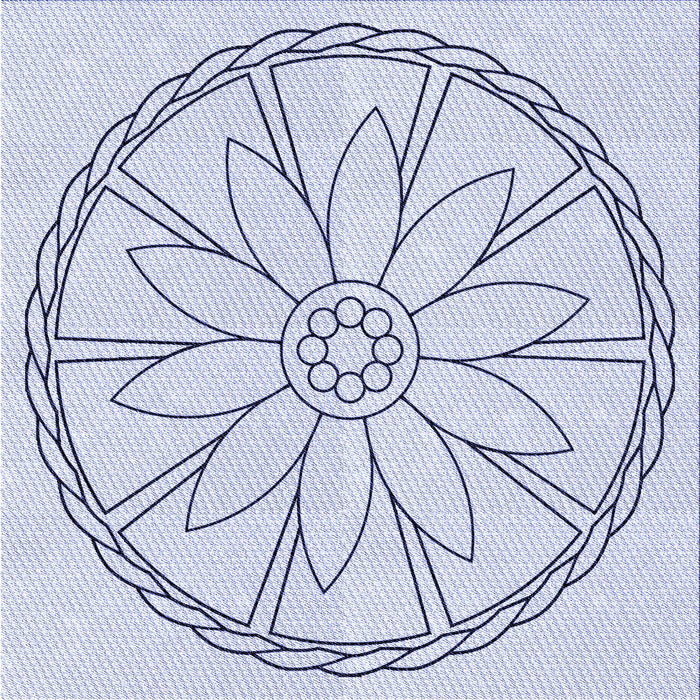 Round Patterned Lavender Blue Rug, pat1868blu