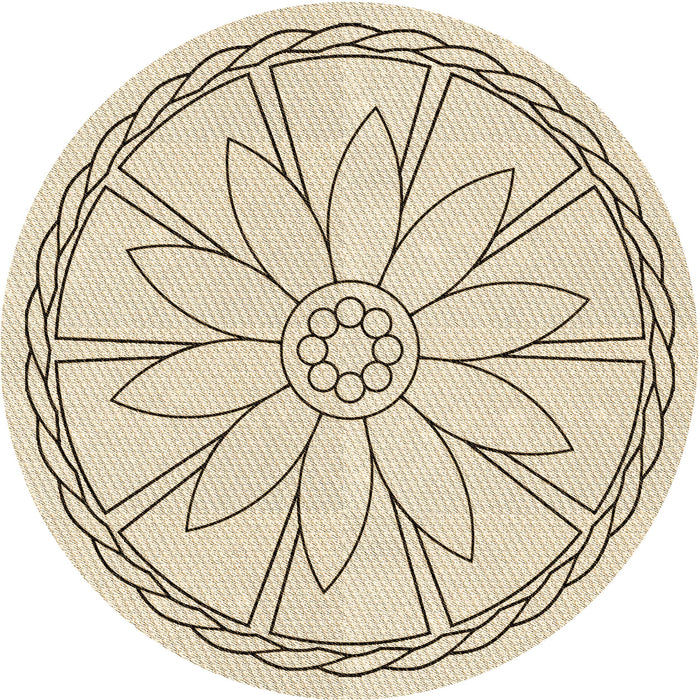 Square Patterned Moccasin Beige Rug, pat1868brn