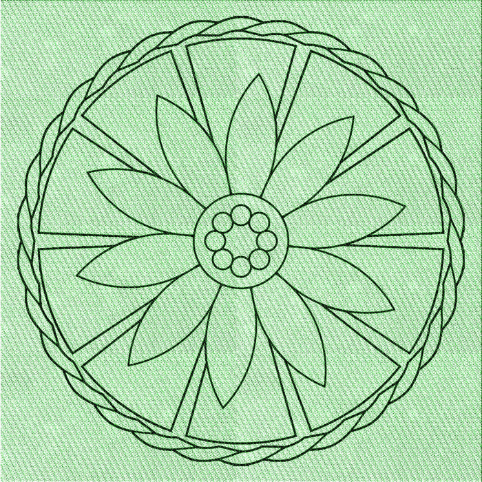 Round Machine Washable Transitional Mint Green Rug, wshpat1868grn