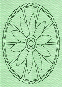 Machine Washable Transitional Mint Green Rug, wshpat1868grn