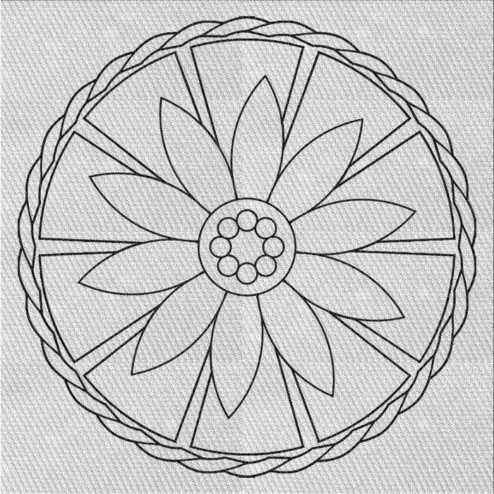 Round Patterned Platinum Gray Rug, pat1868gry