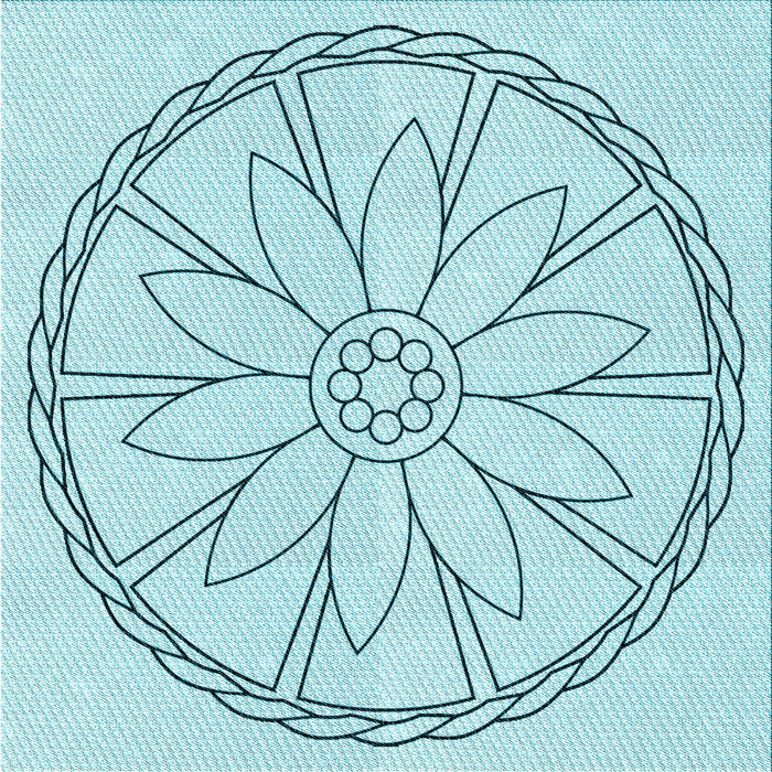 Round Patterned Electric Blue Rug, pat1868lblu