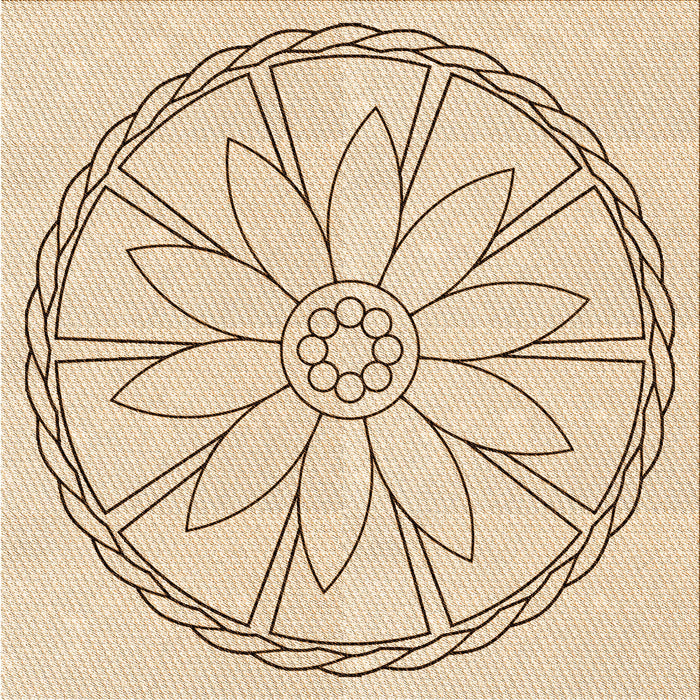 Round Patterned Peru Brown Rug, pat1868org