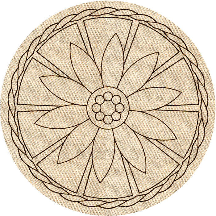 Square Patterned Peru Brown Rug, pat1868org