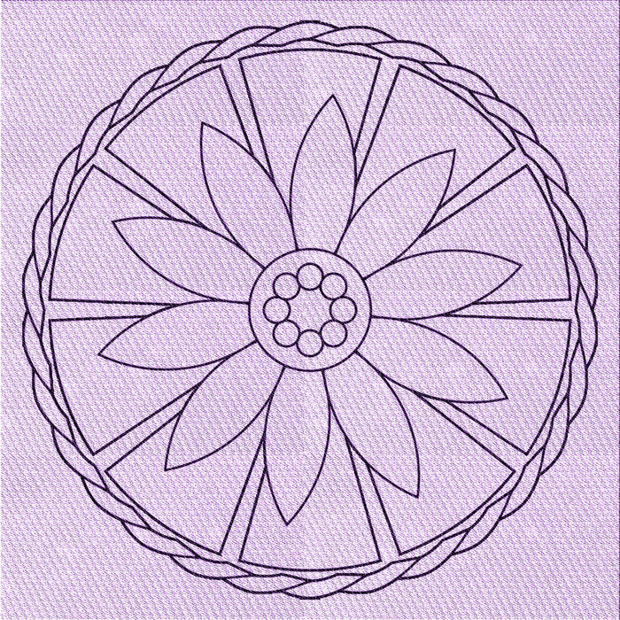 Round Patterned Orchid Purple Rug, pat1868pur