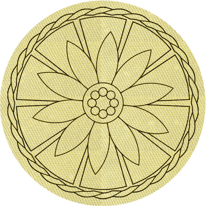 Square Patterned Sun Yellow Rug, pat1868yw