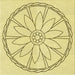Round Patterned Sun Yellow Rug, pat1868yw