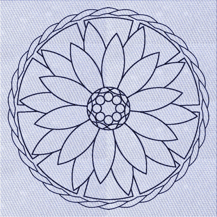 Round Patterned Lavender Blue Rug, pat1869blu