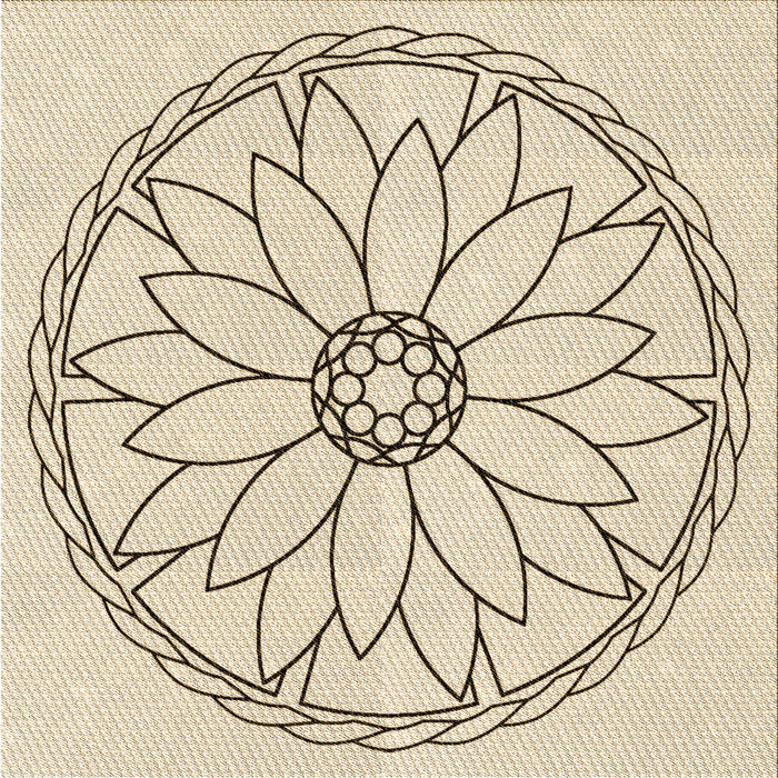 Round Patterned Moccasin Beige Rug, pat1869brn