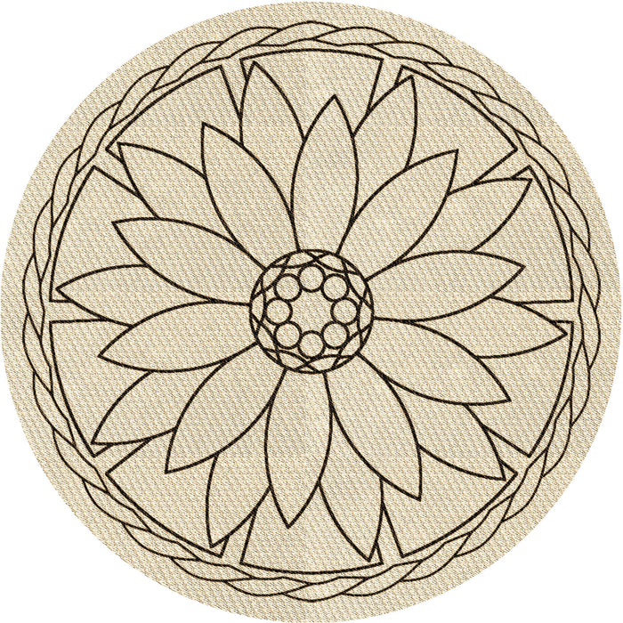 Square Patterned Moccasin Beige Rug, pat1869brn