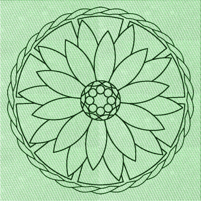 Round Patterned Mint Green Rug, pat1869grn