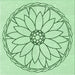 Round Patterned Mint Green Rug, pat1869grn