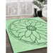 Machine Washable Transitional Mint Green Rug in a Family Room, wshpat1869grn