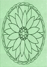 Machine Washable Transitional Mint Green Rug, wshpat1869grn
