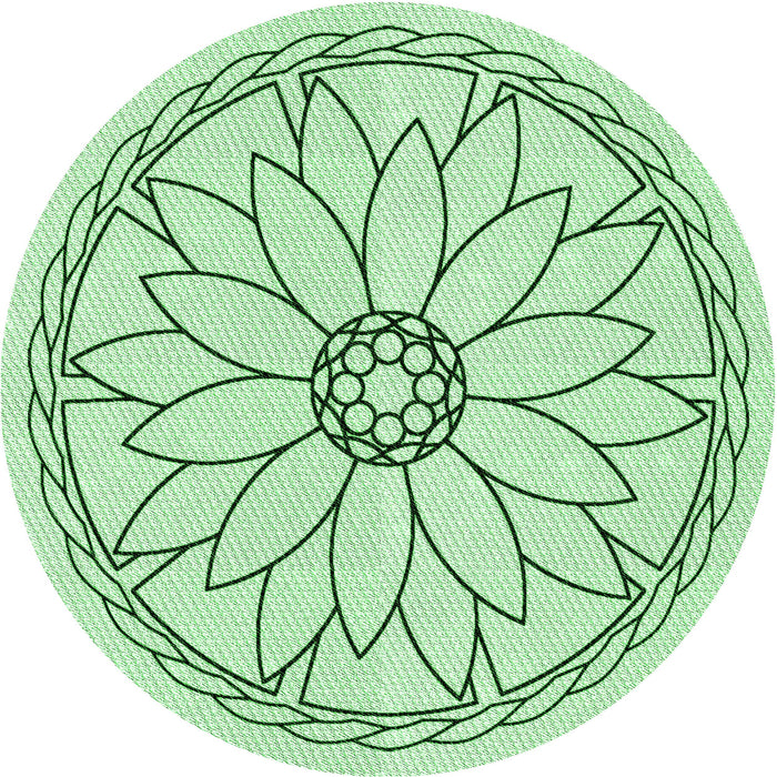 Square Patterned Mint Green Rug, pat1869grn