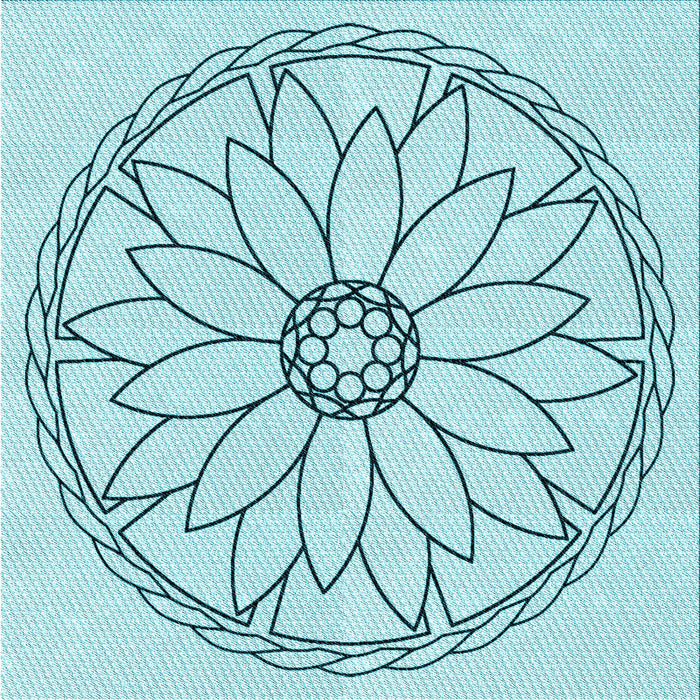 Round Patterned Electric Blue Rug, pat1869lblu