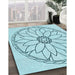 Patterned Electric Blue Rug in Family Room, pat1869lblu