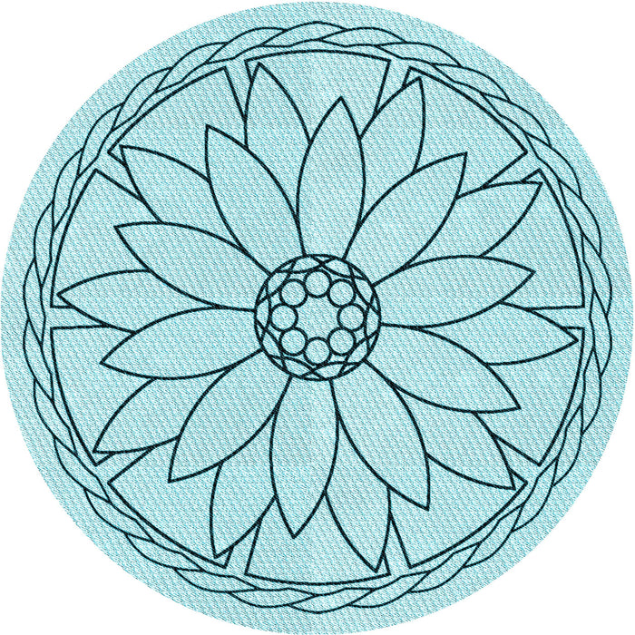 Square Patterned Electric Blue Rug, pat1869lblu