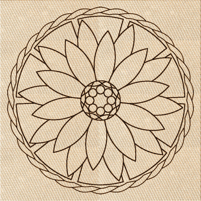 Round Patterned Peru Brown Rug, pat1869org