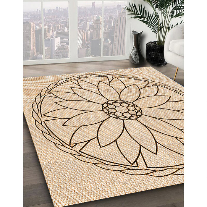 Patterned Peru Brown Rug in Family Room, pat1869org