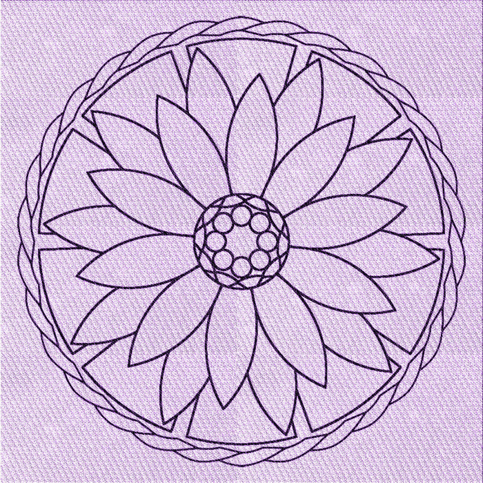 Round Patterned Lilac Purple Rug, pat1869pur