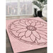 Machine Washable Transitional Pink Rug in a Family Room, wshpat1869rd