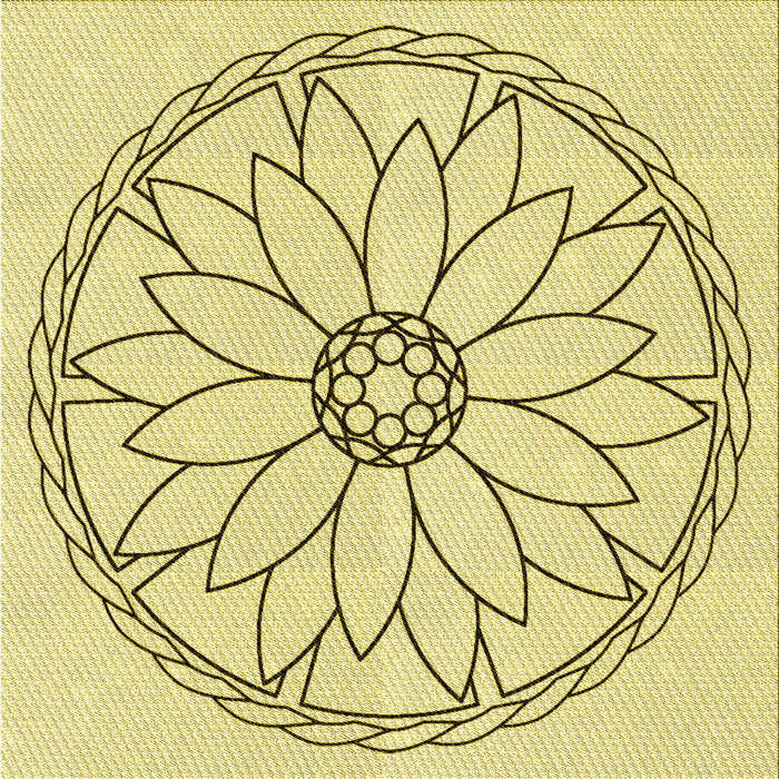 Round Patterned Sun Yellow Rug, pat1869yw