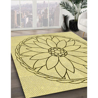 Patterned Sun Yellow Rug, pat1869yw