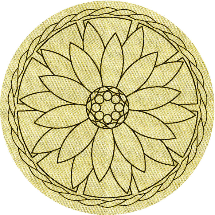 Square Patterned Sun Yellow Rug, pat1869yw