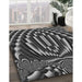 Patterned Charcoal Black Rug in Family Room, pat187gry