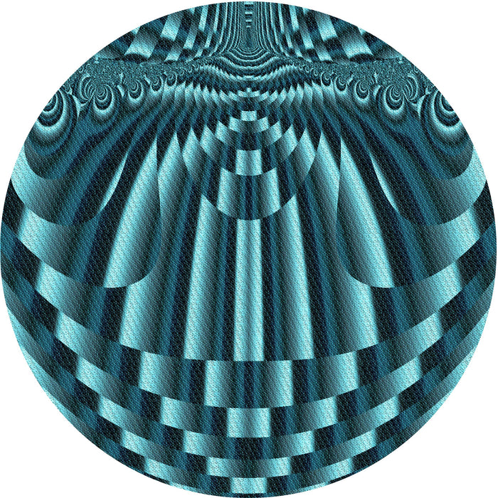 Square Patterned Dark Turquoise Green Rug, pat187lblu