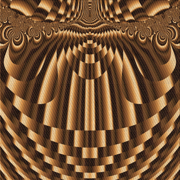 Round Patterned Orange Rug, pat187org