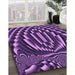 Patterned Purple Rug in Family Room, pat187pur