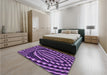 Patterned Purple Rug in a Bedroom, pat187pur