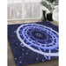 Machine Washable Transitional Medium Slate Blue Rug in a Family Room, wshpat1870blu