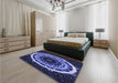 Patterned Medium Slate Blue Rug in a Bedroom, pat1870blu