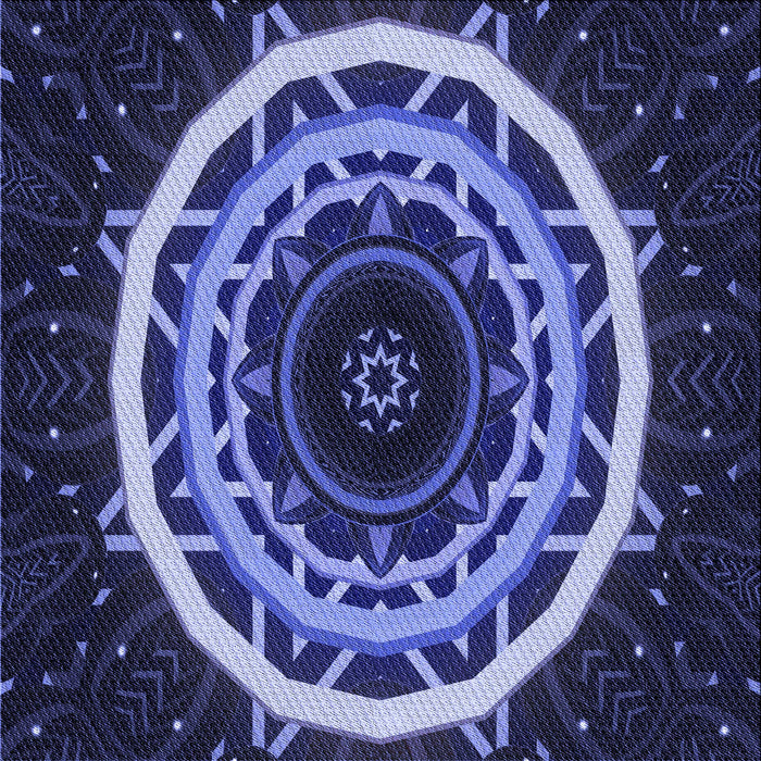 Round Patterned Medium Slate Blue Rug, pat1870blu