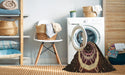 Machine Washable Transitional Black Brown Rug in a Washing Machine, wshpat1870brn