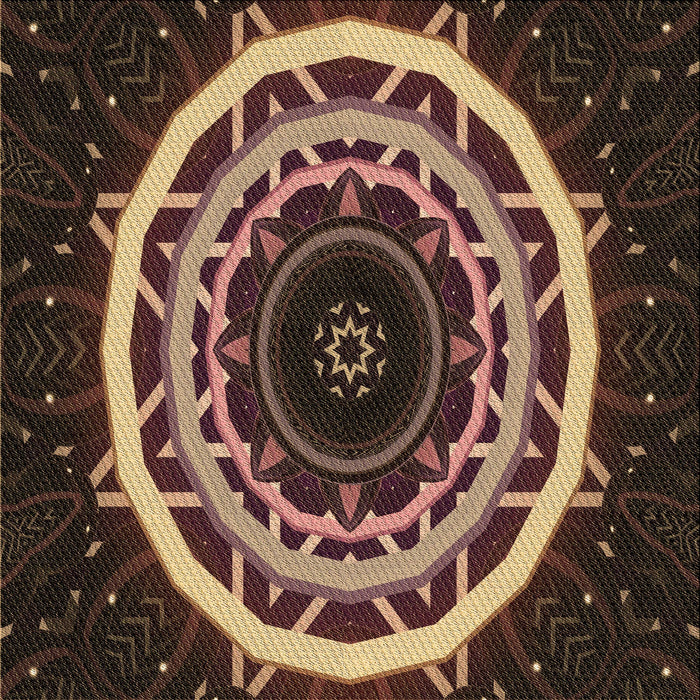 Round Machine Washable Transitional Black Brown Rug, wshpat1870brn