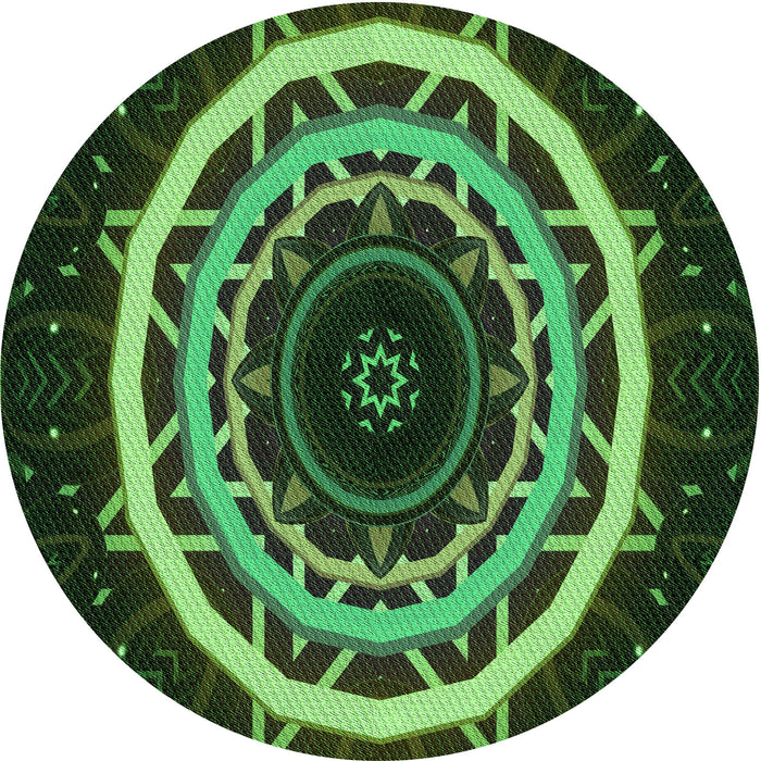 Square Machine Washable Transitional Dark Forest Green Rug in a Living Room, wshpat1870grn