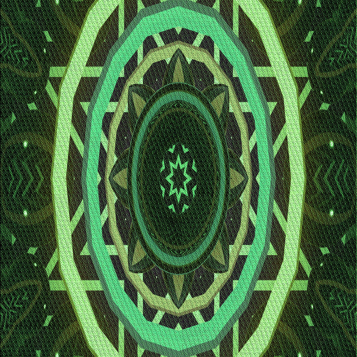 Patterned Dark Forest Green Rug, pat1870grn