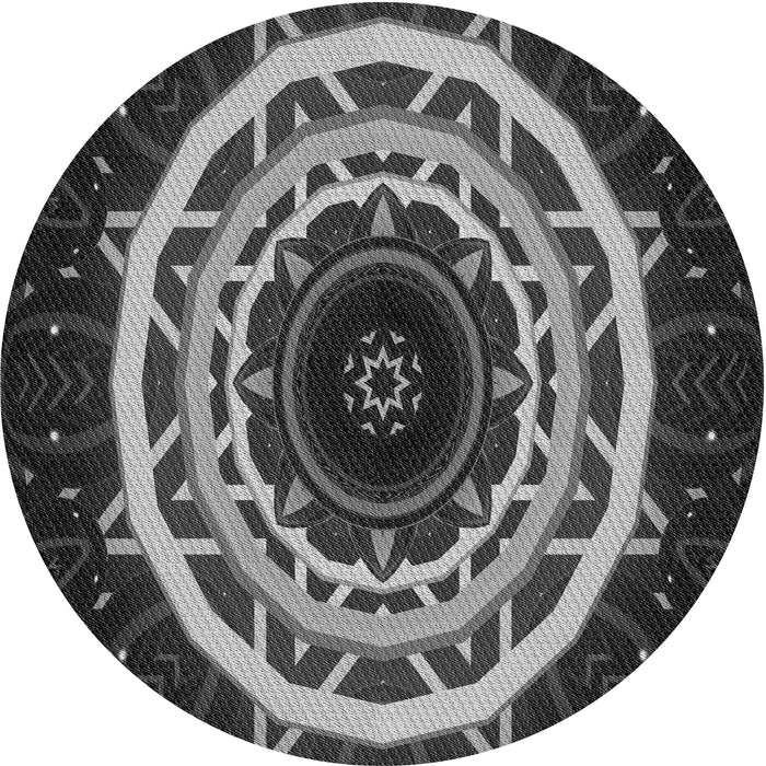 Square Patterned Charcoal Black Rug, pat1870gry