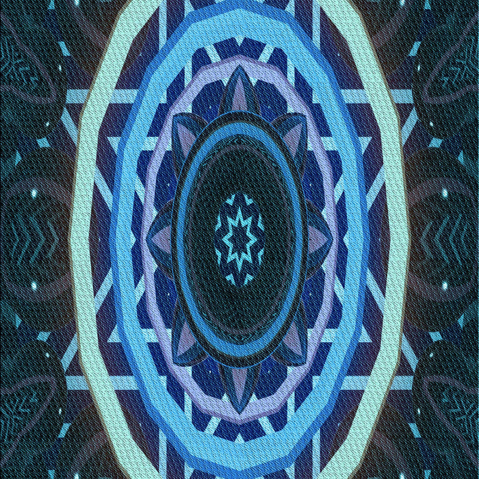 Patterned Blue Ivy Blue Rug, pat1870lblu